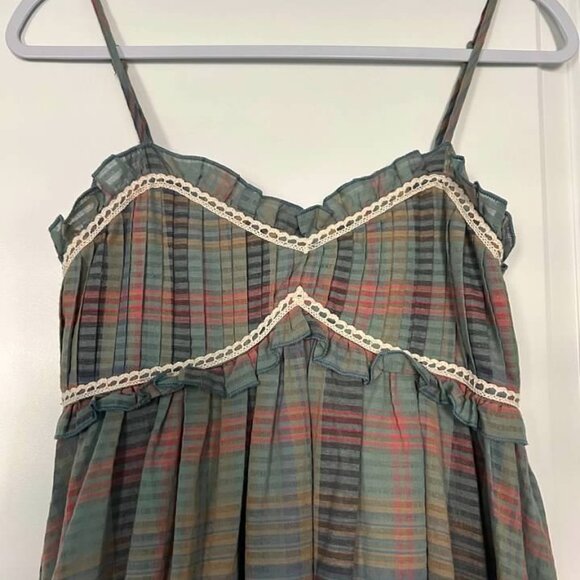 Vacation Multicolor Plaid Pattern Women's Cami Dress Small - Picture 4 of 4